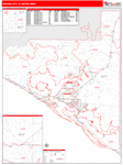 Panama City Metro Area Wall Map Red Line Style